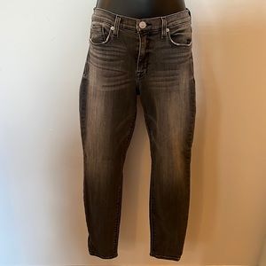 Hudson Nico Mid-Rise Ankle Super Skinny Gray-Black Wash Jean